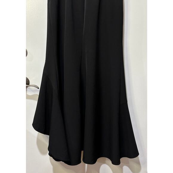 Vince Camuto Ruffle Detail One-Shoulder High-Low Gown Black Size 12 NWT Elegant - Picture 13 of 14
